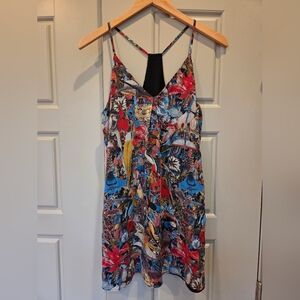 Alice + Olivia 100% Silk T-Back Top, Size Small